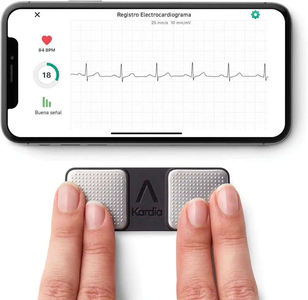 AliveCor® KardiaMobile Monitor ECG | Aprobado por FDA y CE| ECG inalámbrico Personal |Funciona con Smartphone | Detecta Fibrilación Auricular, Taquicardia y Bradicardia en 30 Segundos